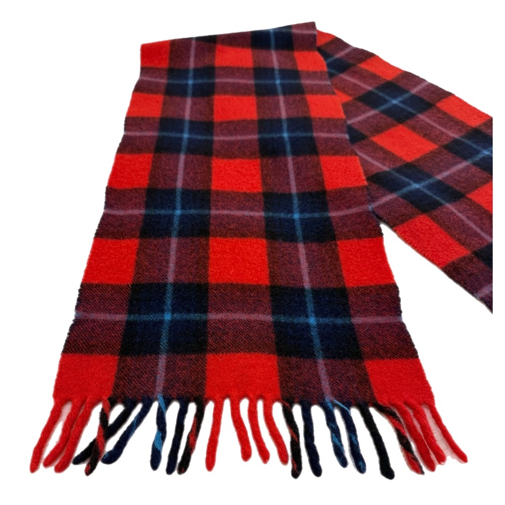 Vintage Pure Wool Tartan Plaid Scarf 🏴󠁧󠁢󠁳󠁣󠁴󠁿– Made in Scotland - Picture 6 of 9